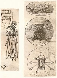 Drawings of Bernardo di Bandino Baroncelli hanged, and emblems, c1472-c1519 (1883). Artist: Leonardo da Vinci