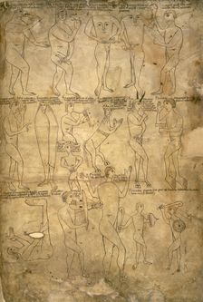 Drawings of the seventeen monstrous races, 1172. Creator: Unknown