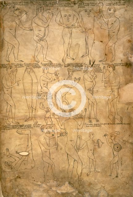 Drawings of the seventeen monstrous races, 1172.  Creator: Unknown.