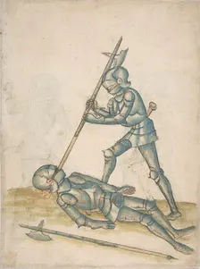 Drawings Showing Combat on Foot (Champ Clos), 16th century. Creator: Unknown