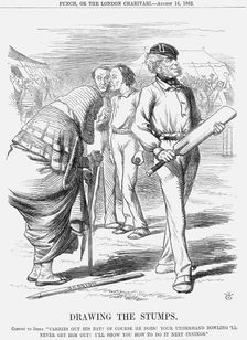 Drawing The Stumps 1862. Creator: John Tenniel