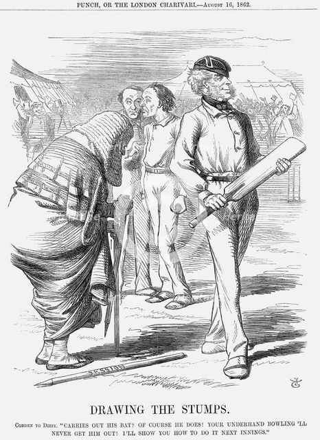 'Drawing The Stumps', 1862. Creator: John Tenniel.