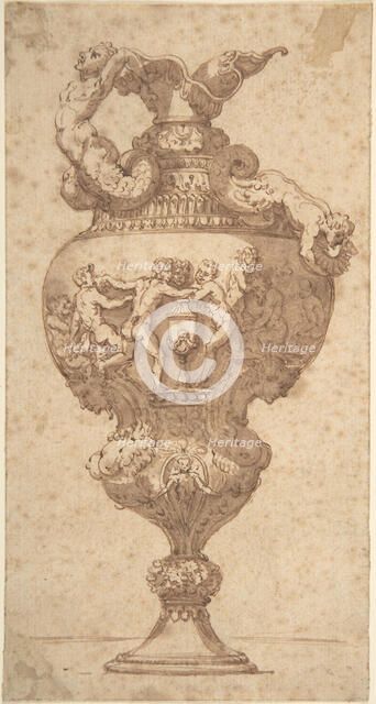 Drawing after an Antique Vase, 18th century. Creator: Anon.