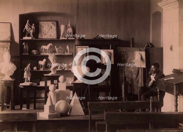 Drawing Class at the Real School in Tyumen', 1889. Creator: N Terekhov.