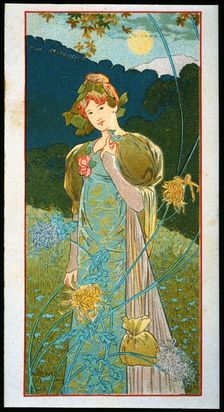Drawing for a postcard illustration, 1900. Creator: Riquer i Anglada, Alexandre de (1856 - 1920)