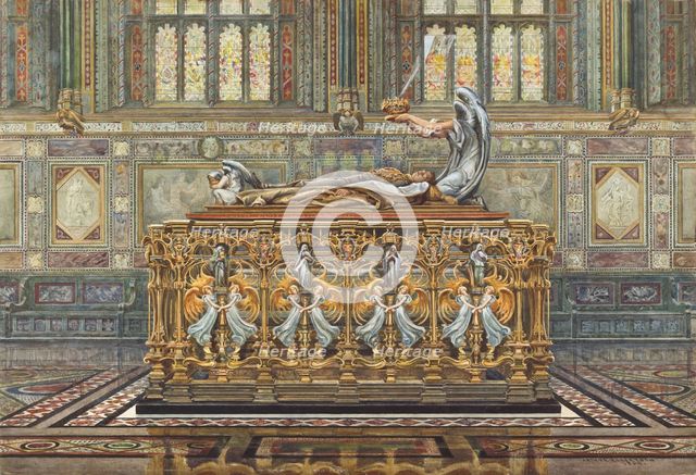 Drawing for Alfred Gilbert's project for the tomb of the Duke of Clarence, 1894. Artist: Robertson, Arthur (1850-1911)