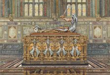 Drawing for Alfred Gilbert's project for the tomb of the Duke of Clarence, 1894. Artist: Robertson, Arthur (1850-1911)