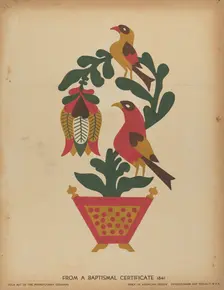 Drawing for Plate 12: From the Portfolio "Folk Art of Rural Pennsylvania", c. 1939. Creator: Unknown