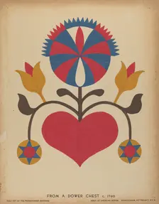 Drawing for Plate 13: From the Portfolio "Folk Art of Rural Pennsylvania", c. 1939. Creator: Unknown