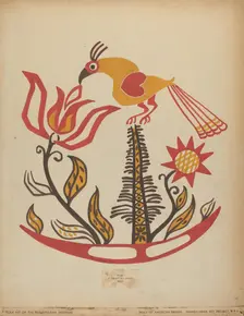 Drawing for Plate 14: From the Portfolio "Folk Art of Rural Pennsylvania", c. 1939. Creator: Unknown