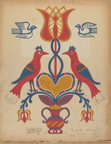 Drawing for Plate 15: From the Portfolio "Folk Art of Rural Pennsylvania", c. 1939. Creator: Unknown