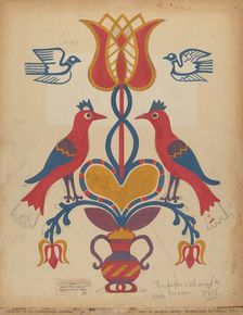 Drawing for Plate 15: From the Portfolio "Folk Art of Rural Pennsylvania", c. 1939. Creator: Unknown