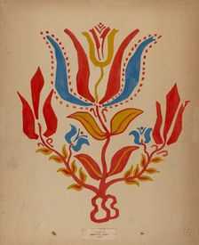 Drawing for Plate 2: From Portfolio "Folk Art of Rural Pennsylvania", c. 1939. Creator: Unknown