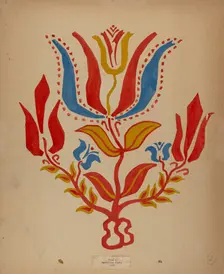 Drawing for Plate 2: From Portfolio "Folk Art of Rural Pennsylvania", c. 1939. Creator: Unknown