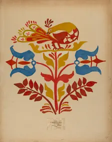 Drawing for Plate 4: From Portfolio "Folk Art of Rural Pennsylvania", c. 1939. Creator: Unknown
