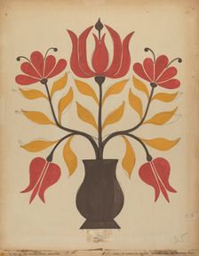 Drawing for Plate 5: From Portfolio "Folk Art of Rural Pennsylvania", c. 1939. Creator: Unknown