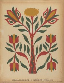 Drawing for Plate 7: From Portfolio "Folk Art of Rural Pennsylvania", c. 1939. Creator: Unknown