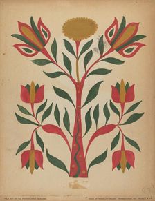 Drawing for Plate 7: From Portfolio "Folk Art of Rural Pennsylvania", c. 1939. Creator: Unknown