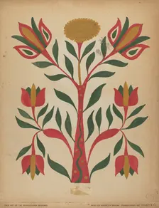 Drawing for Plate 7: From Portfolio "Folk Art of Rural Pennsylvania", c. 1939. Creator: Unknown