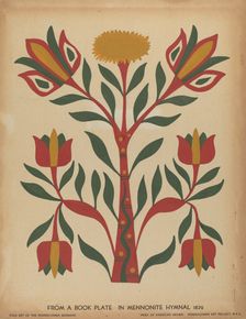 Drawing for Plate 7: From Portfolio "Folk Art of Rural Pennsylvania", c. 1939. Creator: Unknown