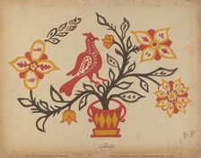 Drawing for Plate 8: From the Portfolio "Folk Art of Rural Pennsylvania", c. 1939. Creator: Unknown