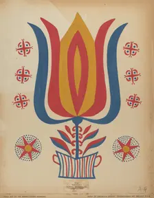 Drawing for Plate 9: From the Portfolio "Folk Art of Rural Pennsylvania", c. 1939. Creator: Unknown