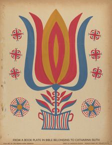 Drawing for Plate 9: From the Portfolio "Folk Art of Rural Pennsylvania", c. 1939. Creator: Unknown