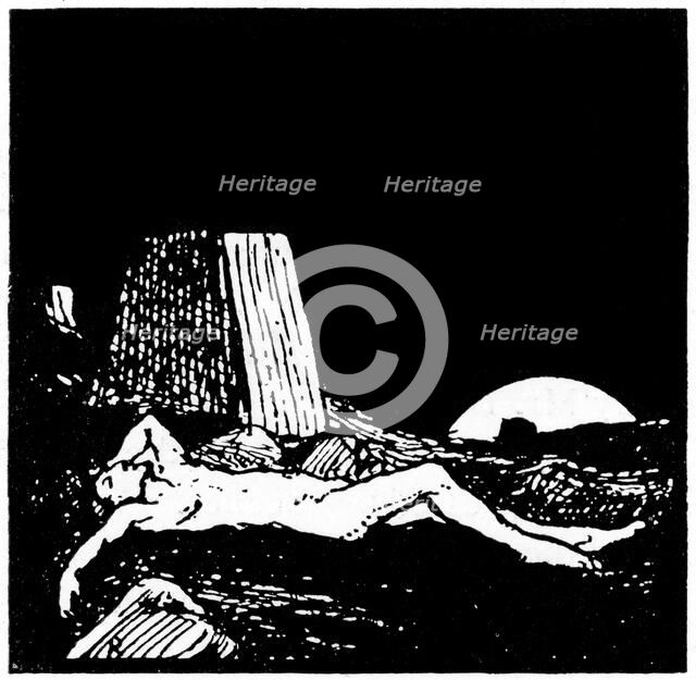 Drawing for the Book of Job, 1913.Artist: Robert Traill Rose