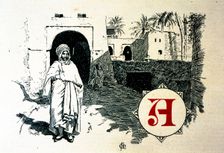 Drawing for the heading of a Dictionary, 20th century. Creator: Mestres, Apeles. (1854-1936)