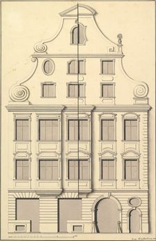 Drawing for the Street Elevation of a Town House, 1729. Creator: Andreas Schneidmann