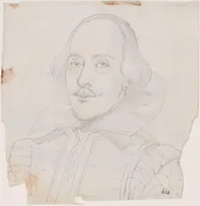 Drawing from a Portrait of Shakespeare. Creator: William Williams