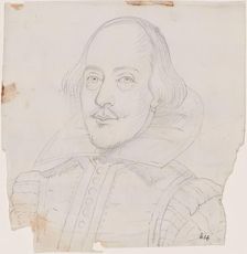 Drawing from a Portrait of Shakespeare. Creator: William Williams