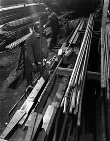 Drawing hexagonal rods, Edgar Allen Steel Foundry, Sheffield, 1962. Creator: Michael Walters