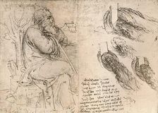 Drawing illustrating the representation of hair falling down in curls, c1472-c1519 (1883). Artist: Leonardo da Vinci