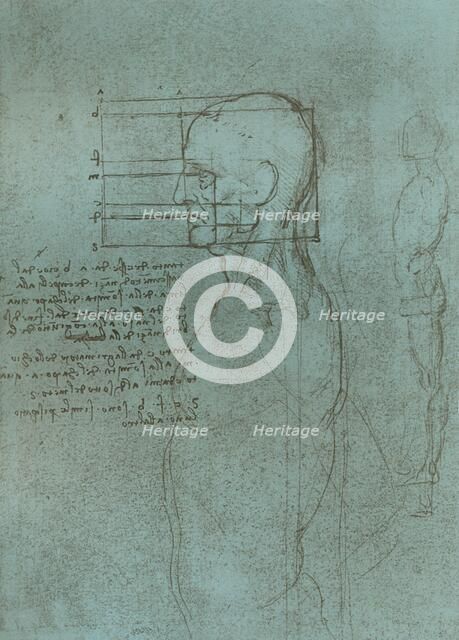 Drawing illustrating the theory of the proportions of the human figure, c1472-c1519 (1883).  Artist: Leonardo da Vinci.