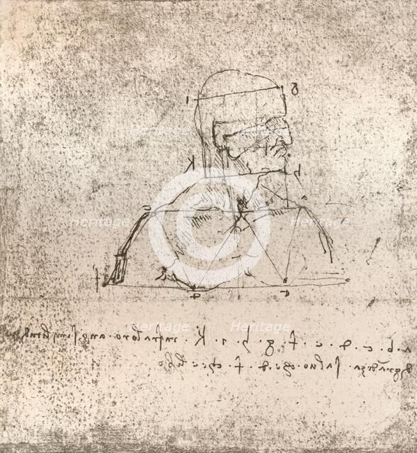 Drawing illustrating the theory of the proportions of the human figure, c1472-c1519 (1883). Artist: Leonardo da Vinci.