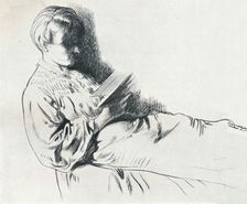 Drawing in sanguine c20th century (1932). Artist: William Newenham Montague Orpen