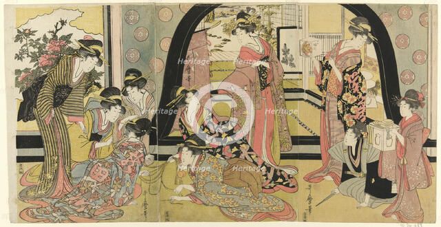 Drawing Lots for Prizes (Ho biki), Japan, c. 1798. Creator: Kitagawa Utamaro.