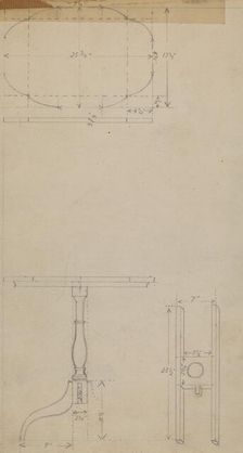 Drawing of Table, 1936. Creator: Hans Westendorff