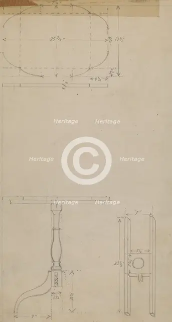 Drawing of Table, 1936. Creator: Hans Westendorff.