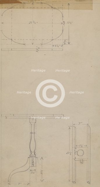 Drawing of Table, 1936. Creator: Hans Westendorff.