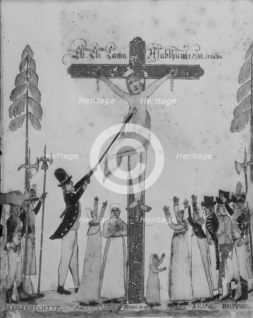 Drawing of the Crucifixion, ca. 1800. Creator: Unknown.