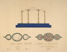 Drawing of the "Koh-I-Noor Diamond", 1851. Creator: R. S. Garrard & Co.