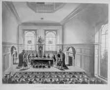 Drawing of the state lottery taking place in Coopers Hall, City of London, 1809. Artist: Anon