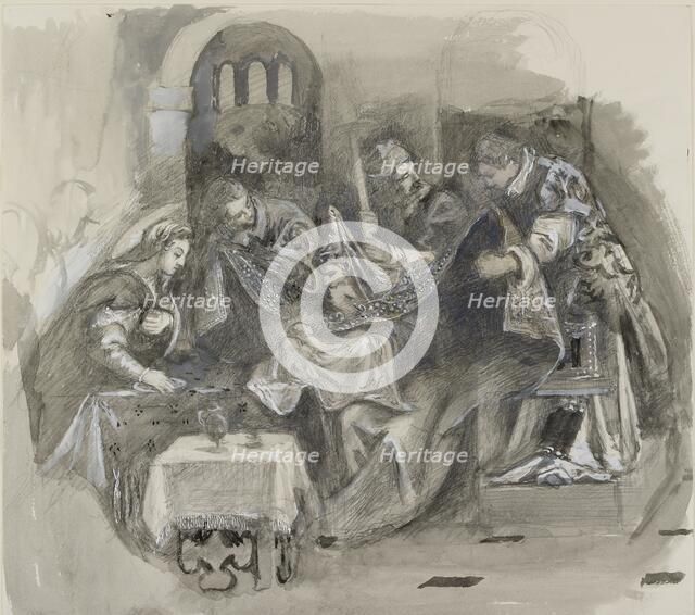 Drawing of Tintoretto's Circumcision in the Scuola Grande di San Rocco, August 1869. Artist: John Ruskin.