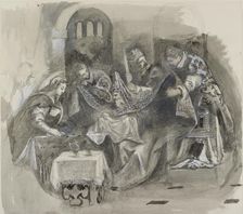 Drawing of Tintoretto's Circumcision in the Scuola Grande di San Rocco, August 1869. Artist: John Ruskin
