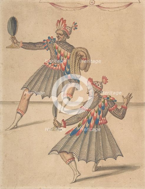 Drawing of Two 'Americans' for Ballet de la Douairière de Billebahaut, 1626. Creator: Daniel Rabel.