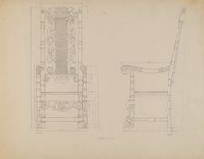 Drawing of a Chair, 1935/1942. Creator: Unknown