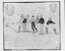 Drawing of a Hunt, 1800-1830. Creator: Friederich Krebs
