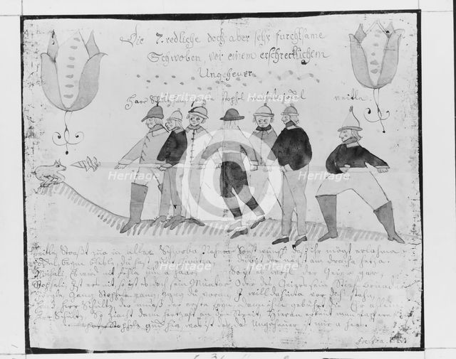 Drawing of a Hunt, 1800-1830. Creator: Friederich Krebs.